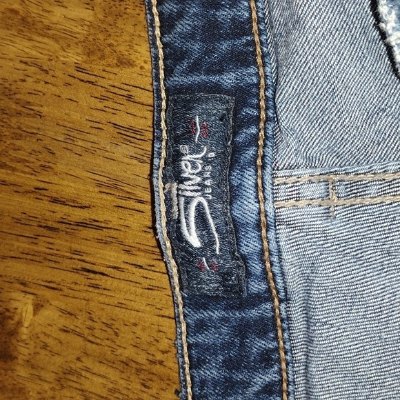 Silver Vintage Slim with Dark Stripes down both sides Medium Wash Jeans 31/27 - Picture 4 of 7